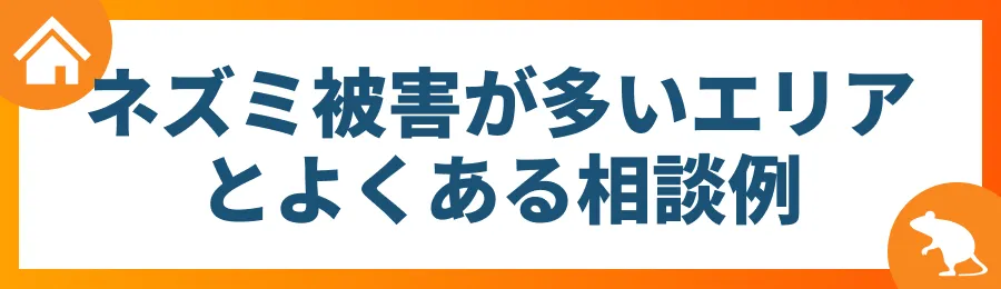 ネズミ被害が多いエリアとよくある相談例